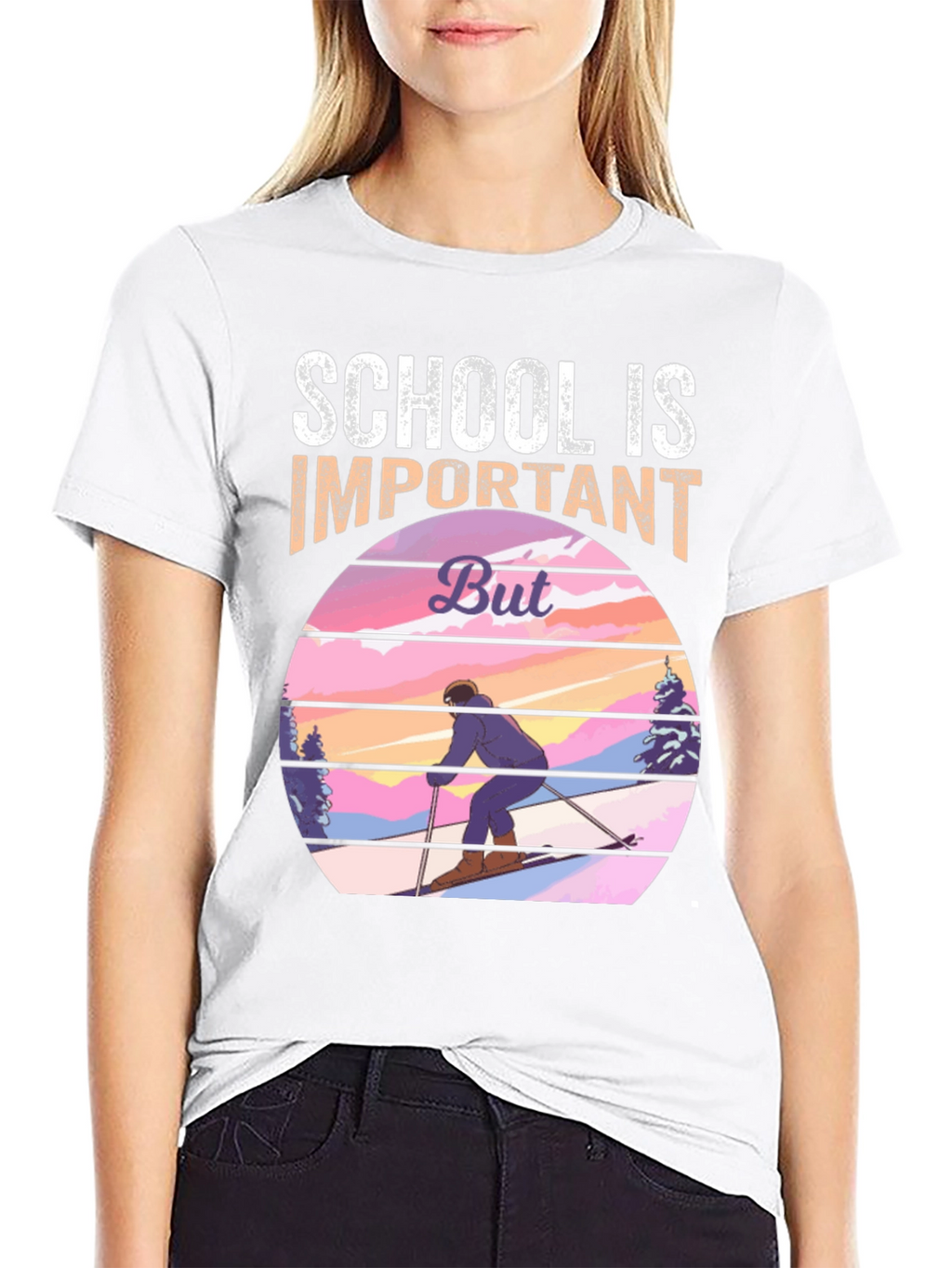 School is Important But Skiing T-Shirt