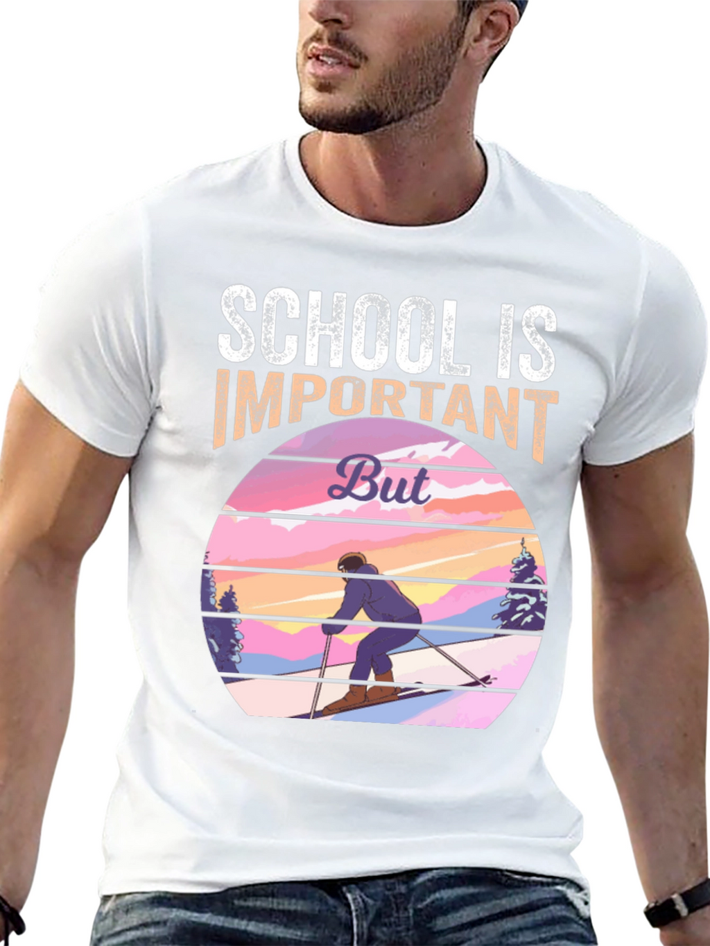 School is Important But Skiing T-Shirt