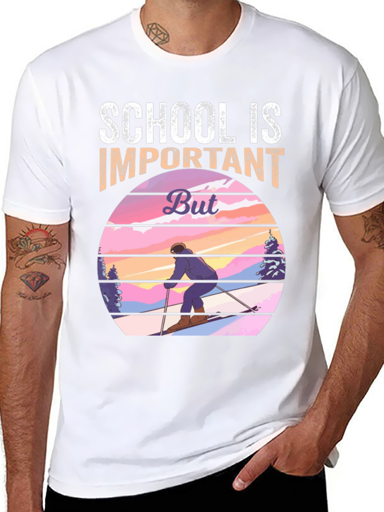 School is Important But Skiing T-Shirt