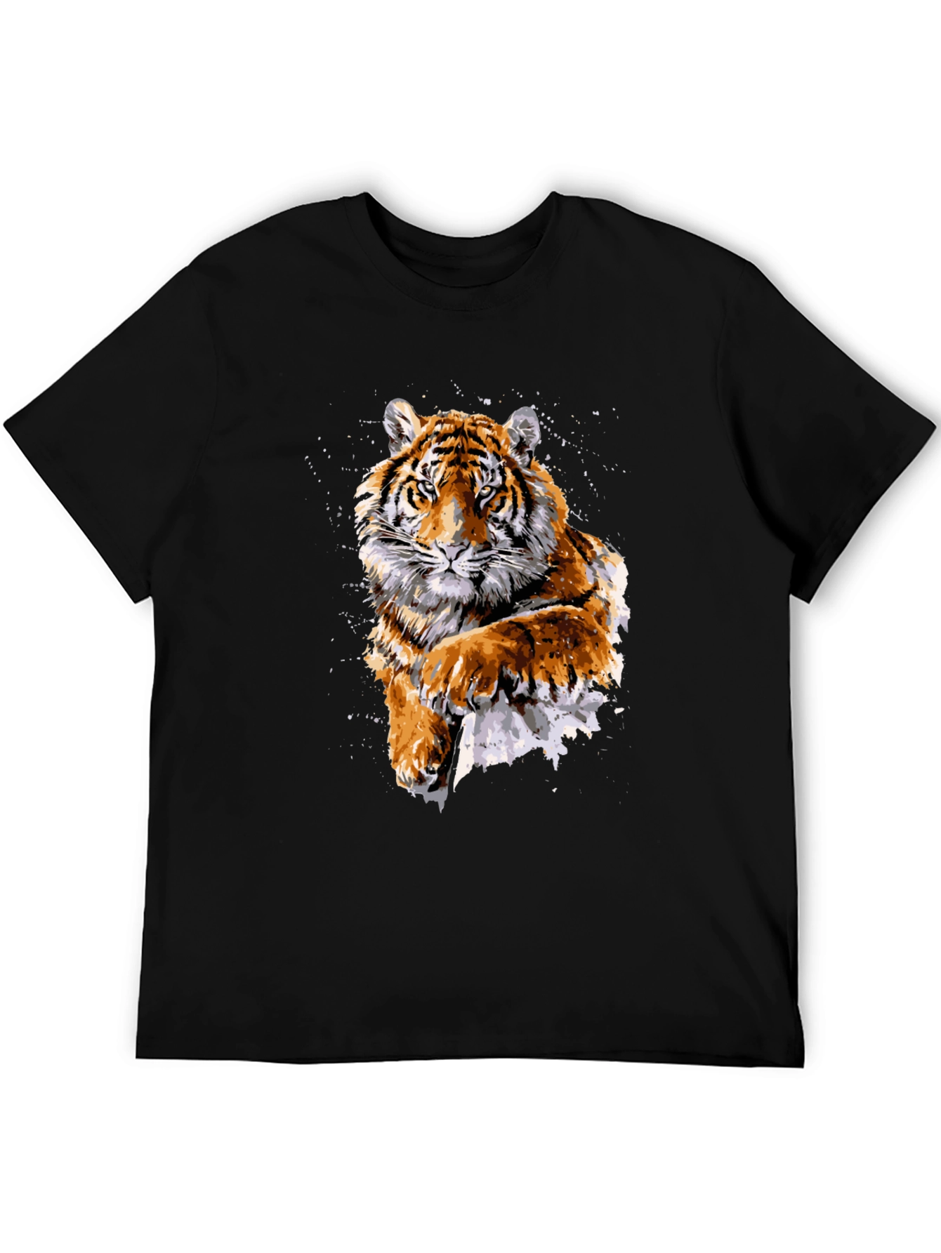 Tiger Graphic Print Crew Neck T-Shirt