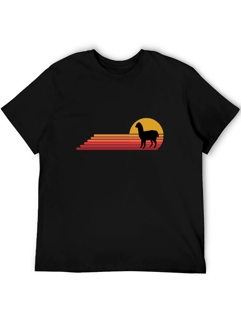 Alpaca Sunset Graphic Tee - Retro Style
