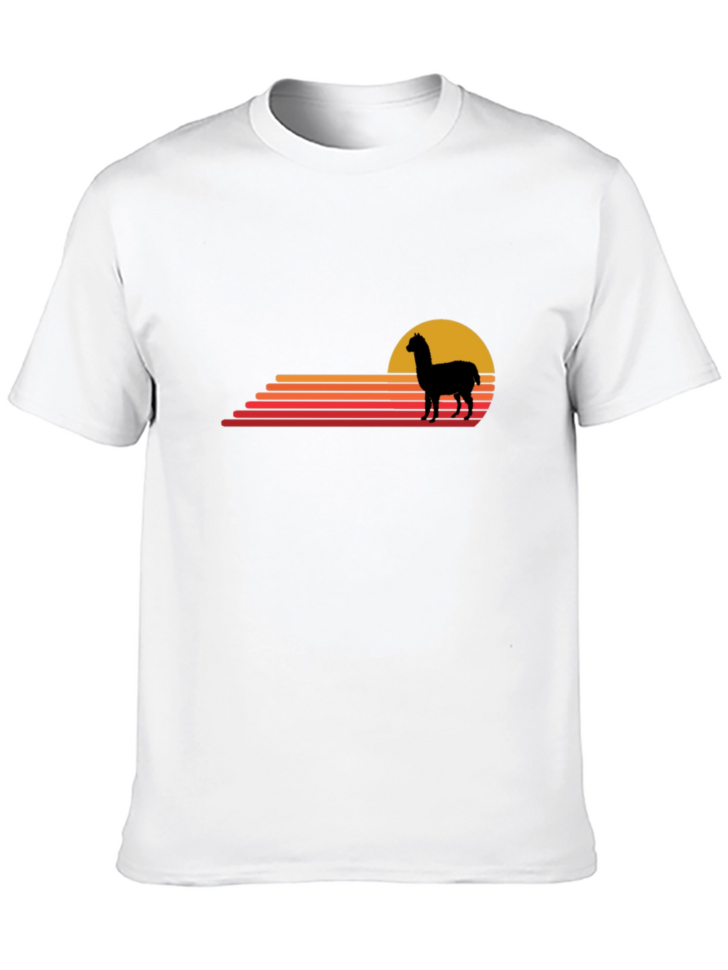 Alpaca Sunset Graphic Tee - Retro Style