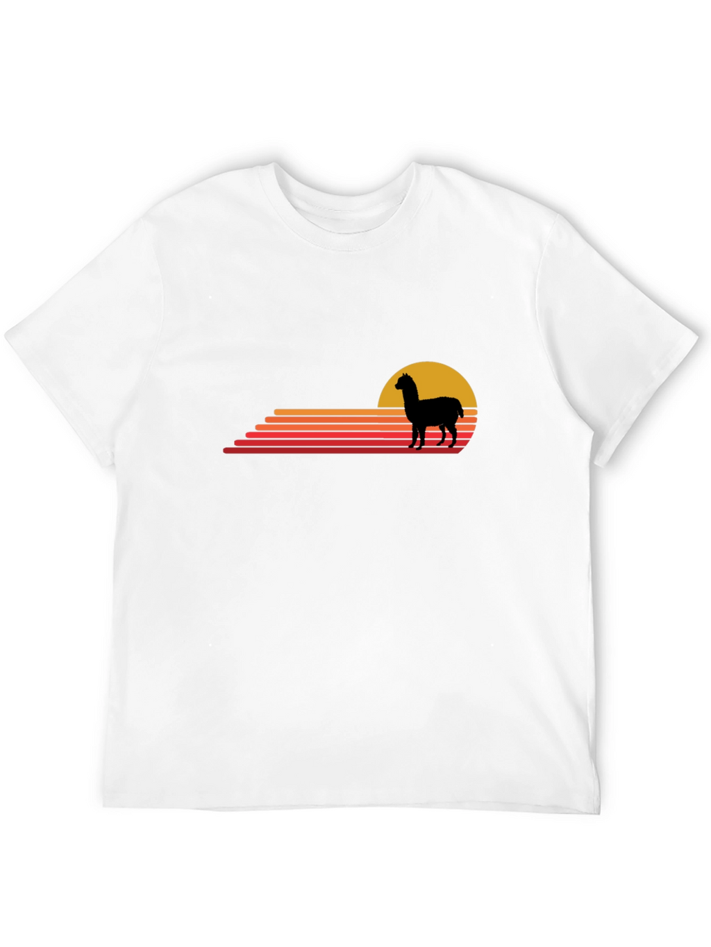 Alpaca Sunset Graphic Tee - Retro Style