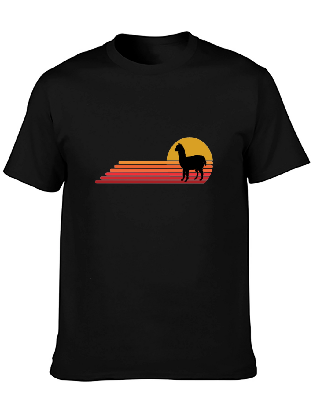 Alpaca Sunset Graphic Tee - Retro Style