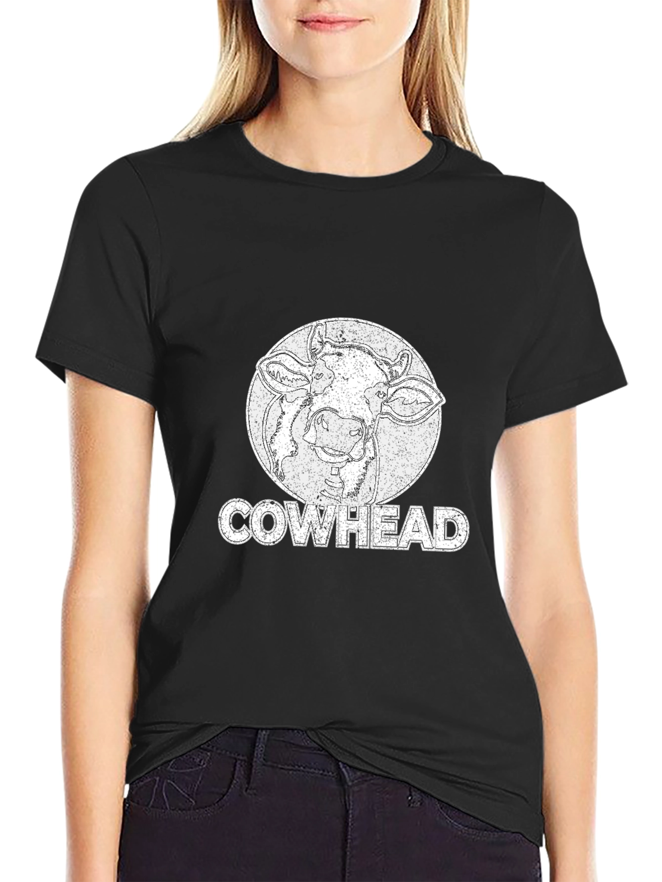 Cowhead Graphic Tee -  Distressed Print
