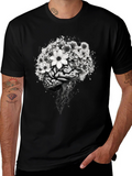 Floral Brain Graphic Tee - Creative Mind T-Shirt