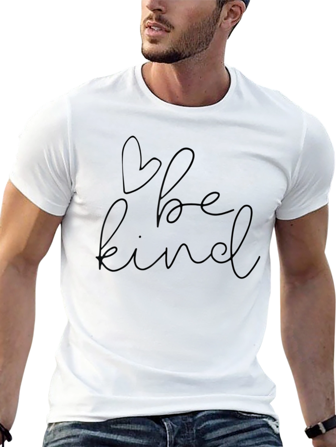Be Kind Heart Graphic Black T-Shirt