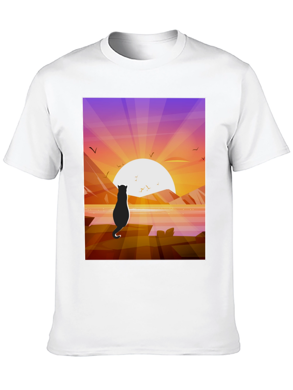 Cat Silhouette Sunset T-Shirt