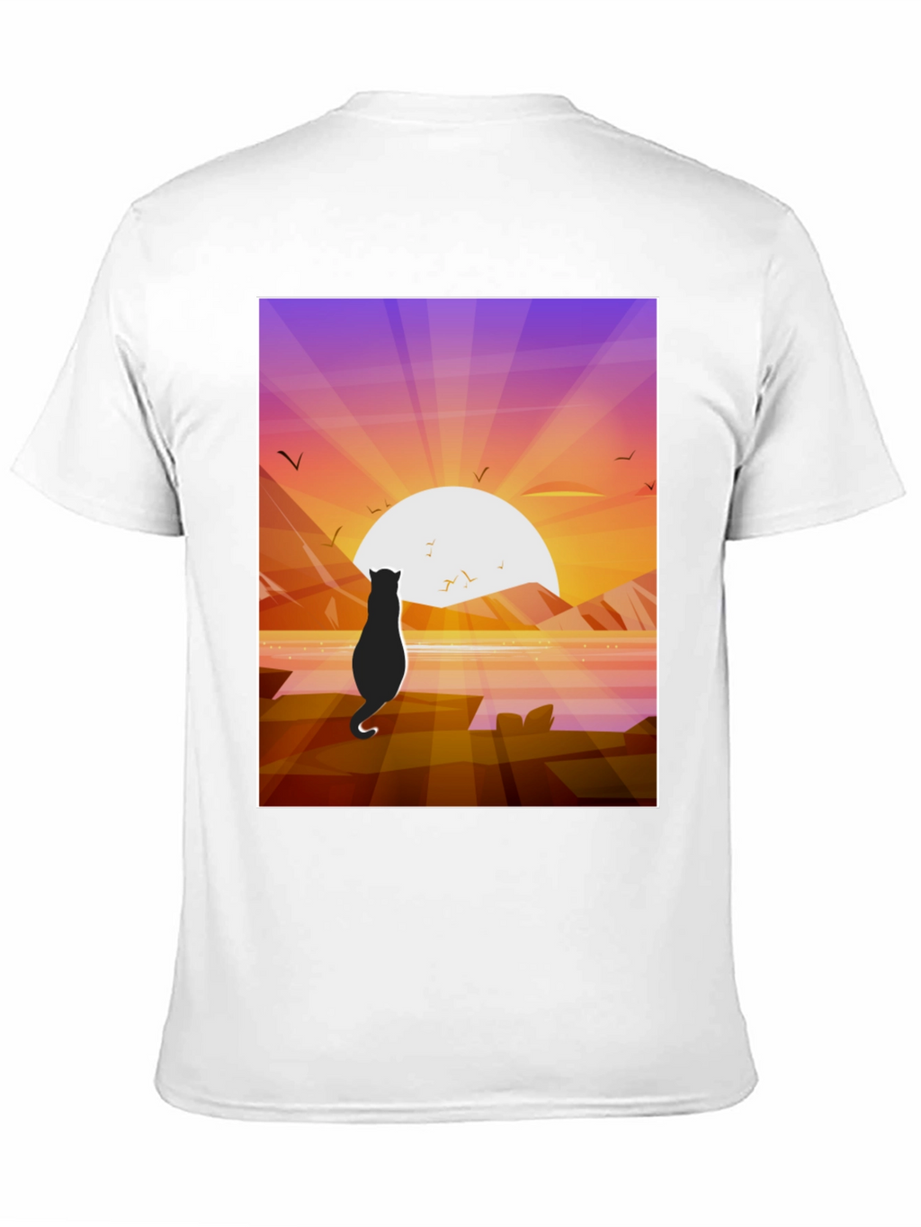 Cat Silhouette Sunset T-Shirt