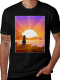 Cat Silhouette Sunset T-Shirt
