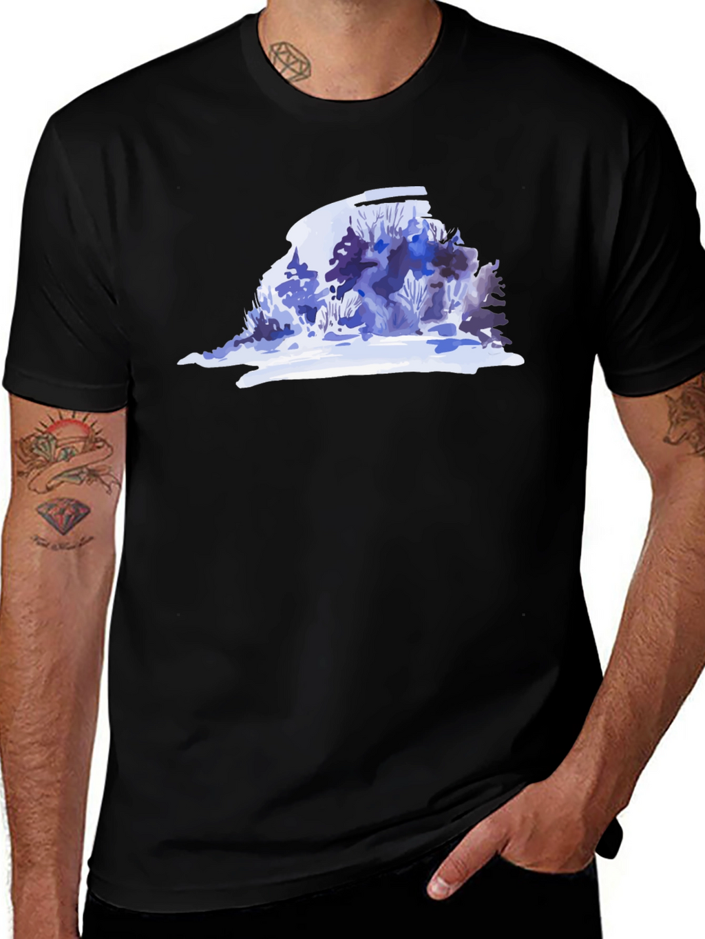 Winter Bush Graphic Tee - Stylish Nature Inspired Design