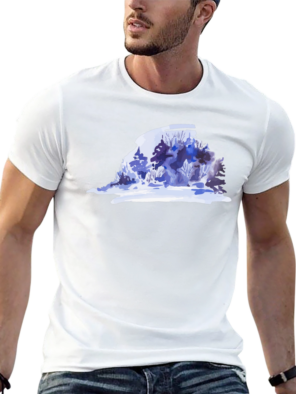 Winter Bush Graphic Tee - Stylish Nature Inspired Design