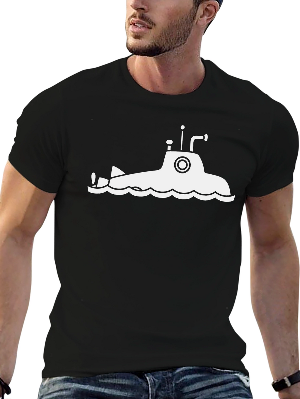 Submarine Graphic Black T-Shirt