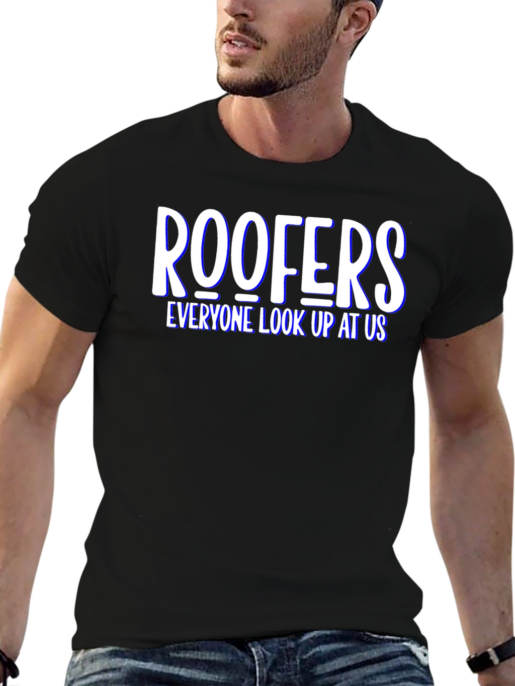 Roofers Look Up at Us T-Shirt