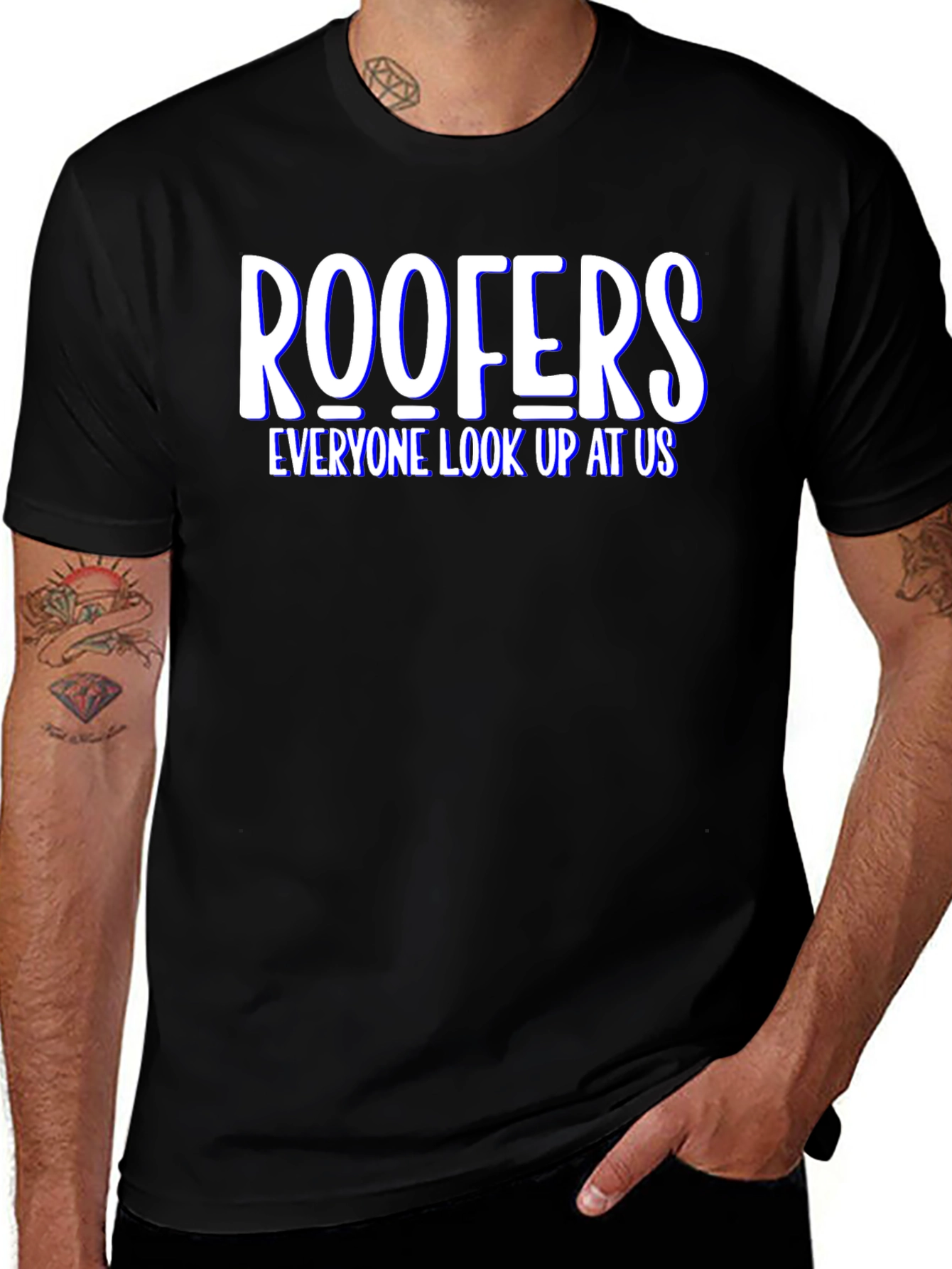 Roofers Look Up at Us T-Shirt