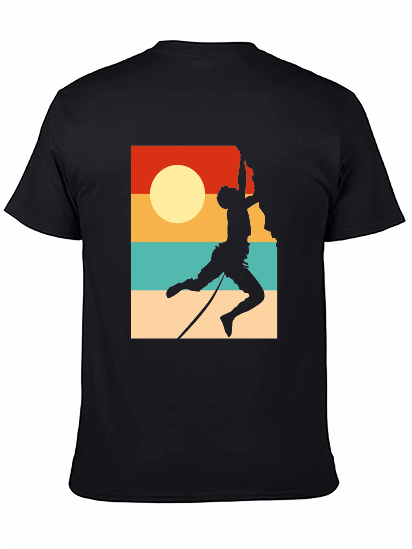 Rock Climbing Retro Sunset Graphic Tee