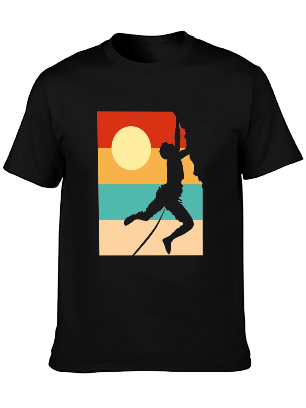 Rock Climbing Retro Sunset Graphic Tee