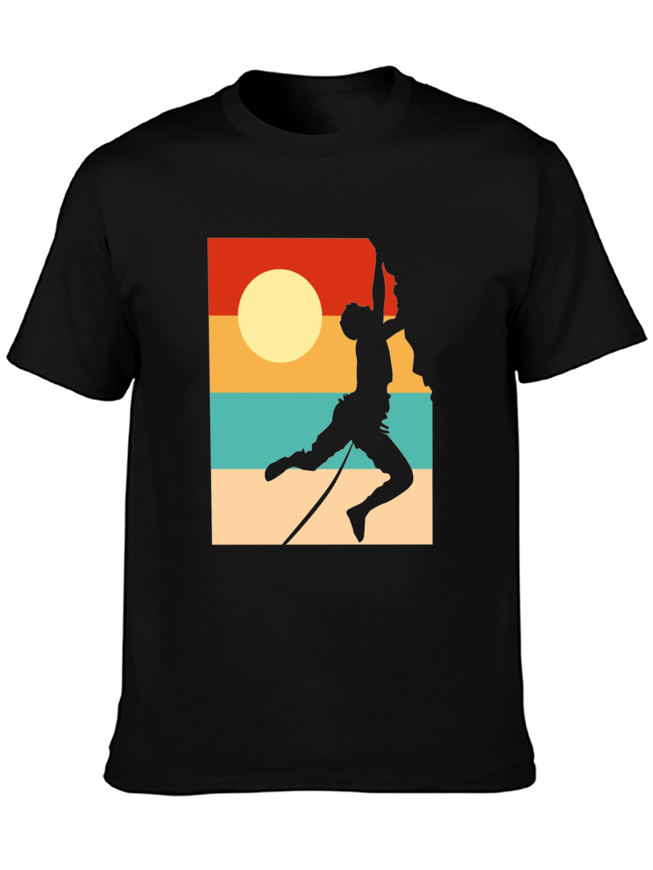 Rock Climbing Retro Sunset Graphic Tee