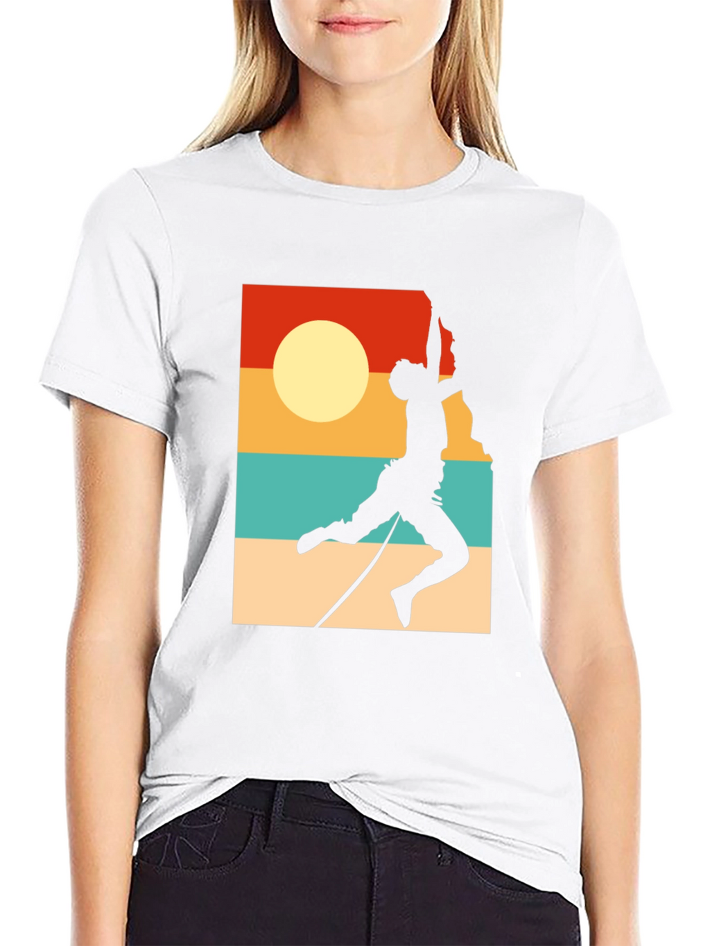 Rock Climbing Retro Sunset Graphic Tee