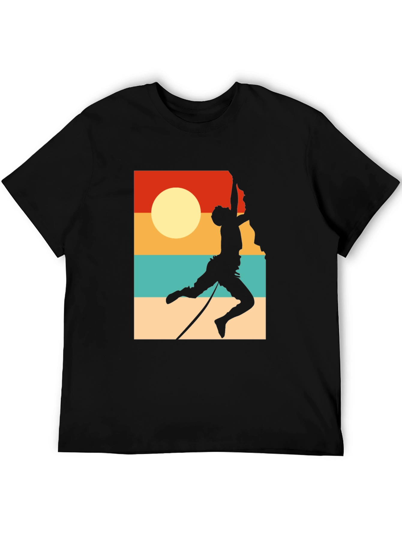 Rock Climbing Retro Sunset Graphic Tee
