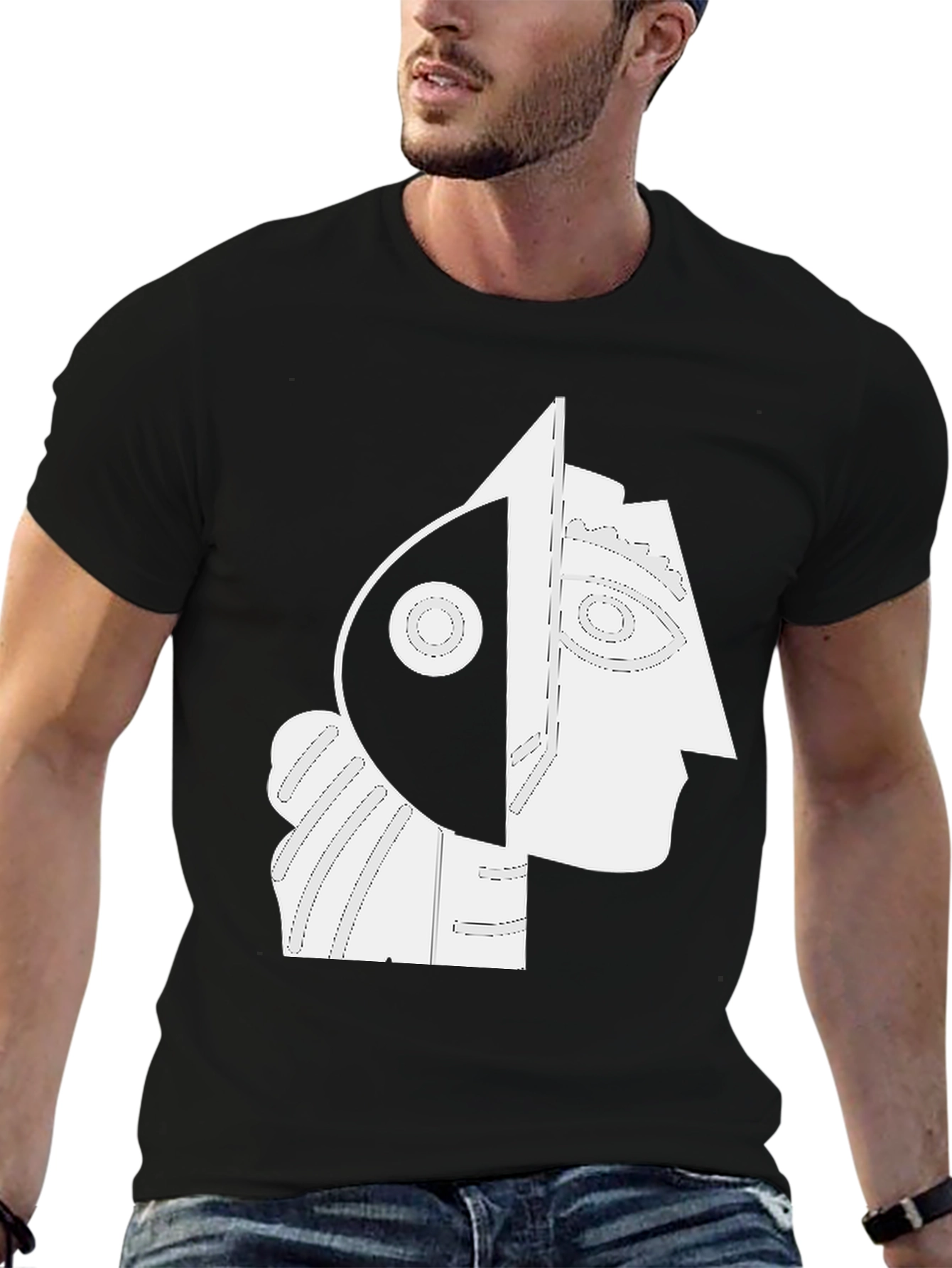 Abstract Portrait Graphic Tee - Modern Art Shirt