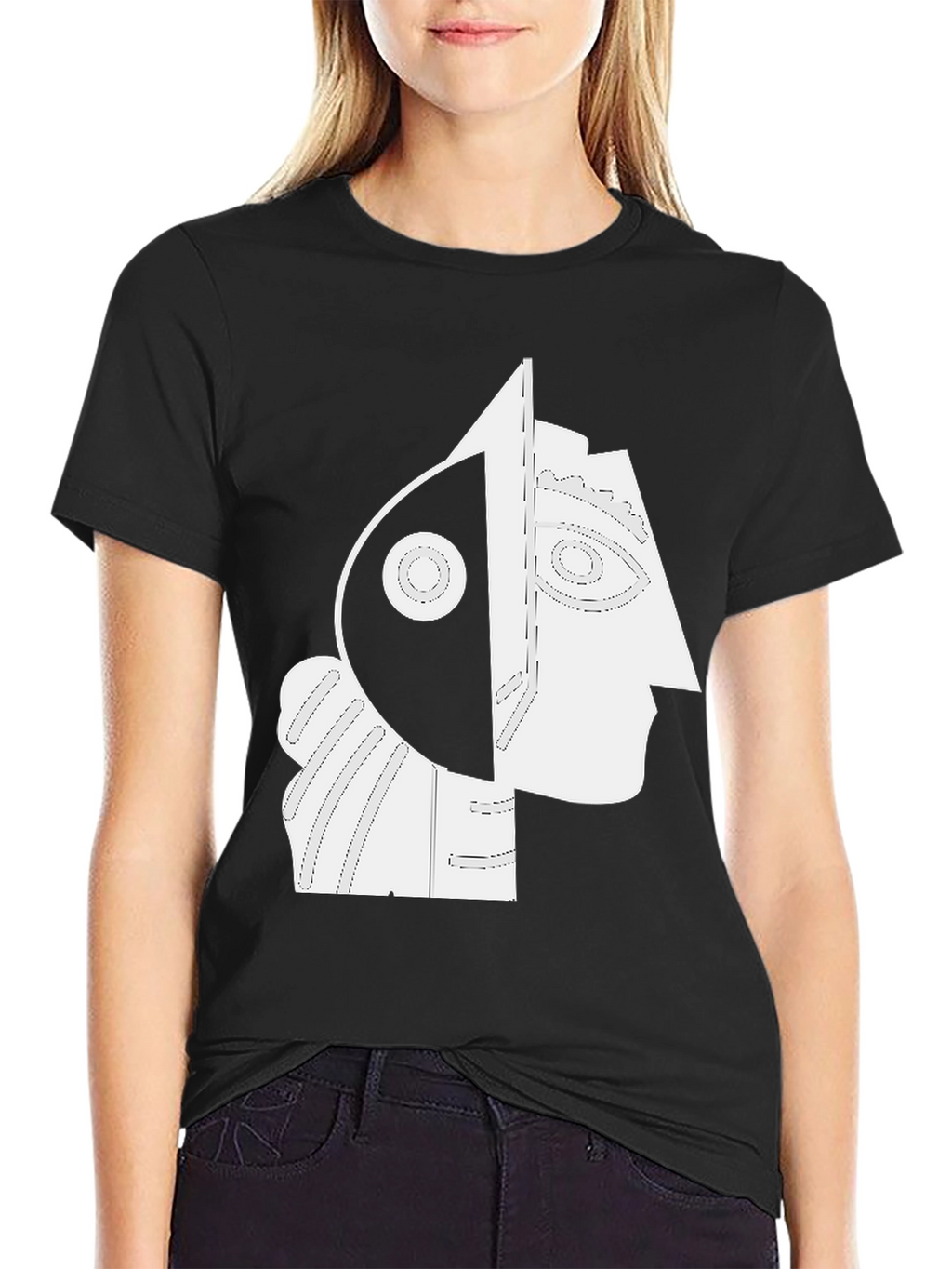 Abstract Portrait Graphic Tee - Modern Art Shirt