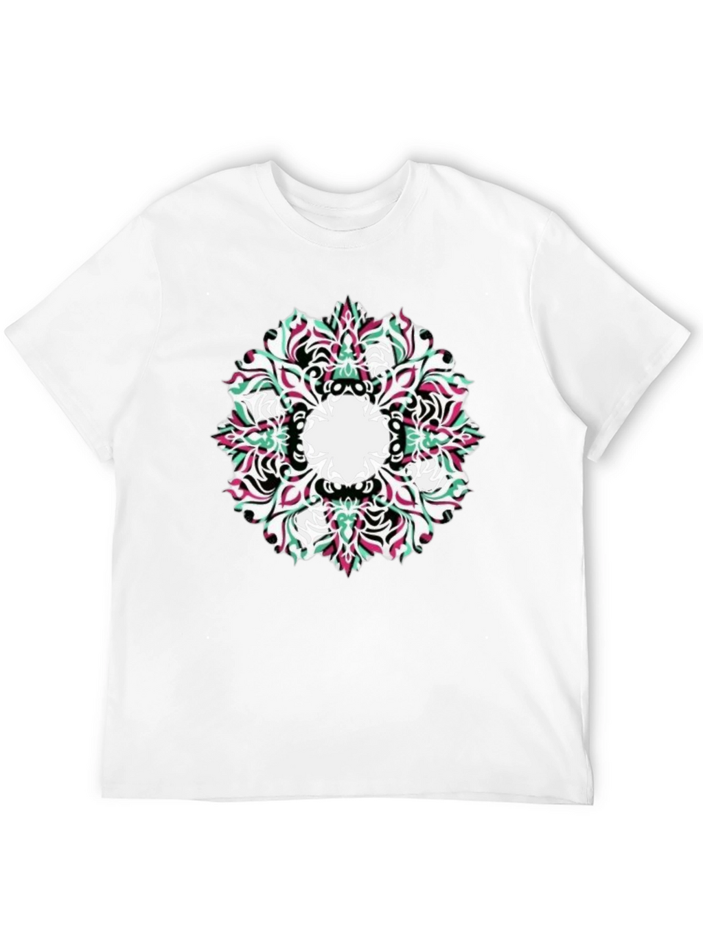 Abstract Mandala Graphic Black T-Shirt
