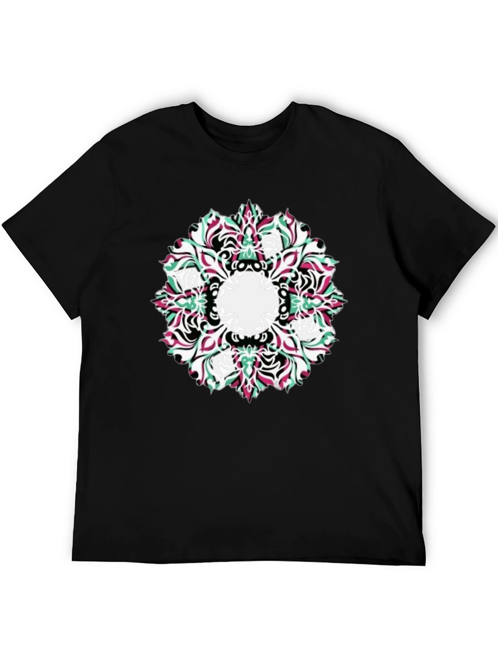 Abstract Mandala Graphic Black T-Shirt