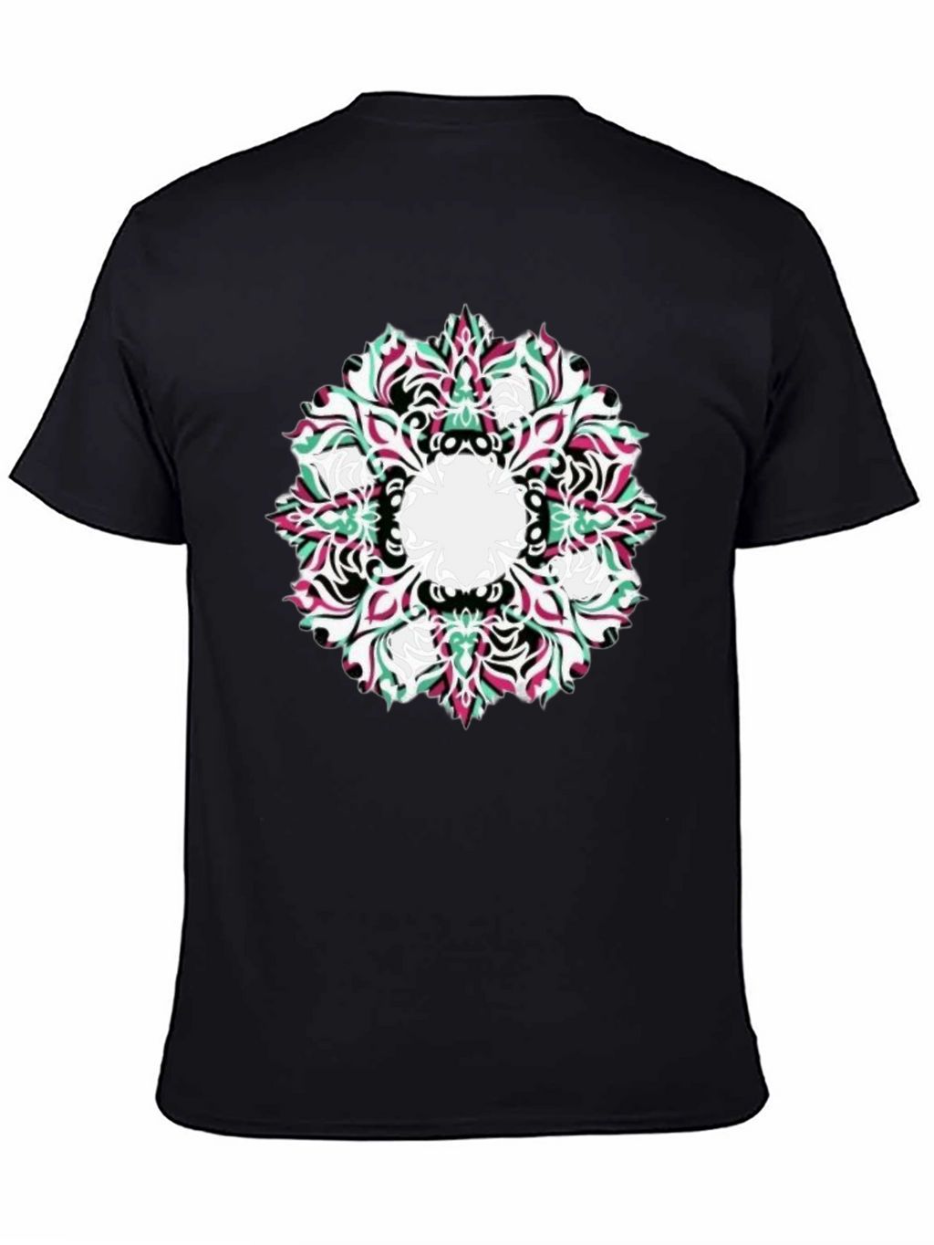Abstract Mandala Graphic Black T-Shirt