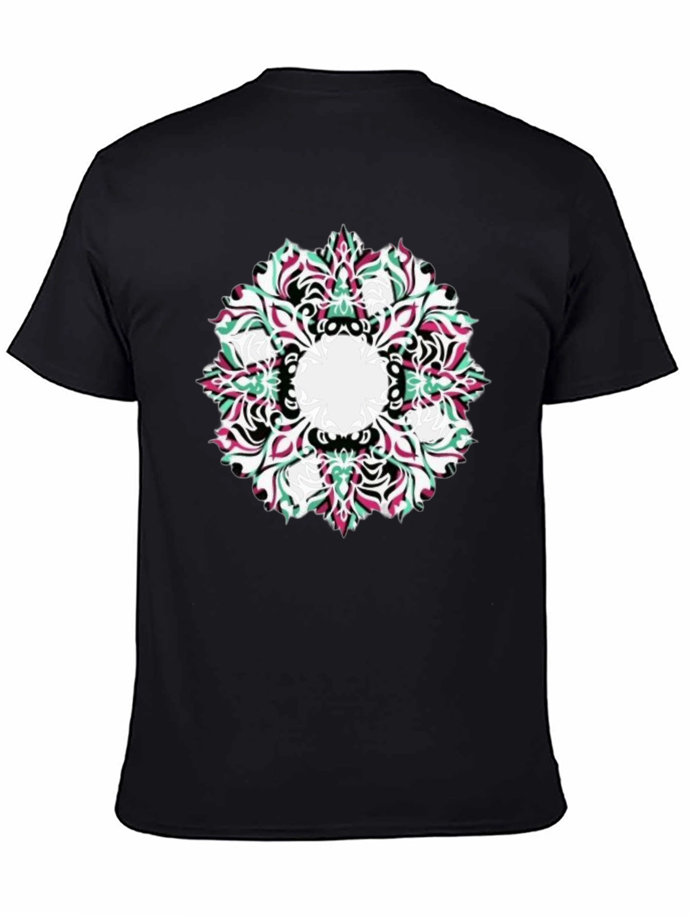 Abstract Mandala Graphic Black T-Shirt