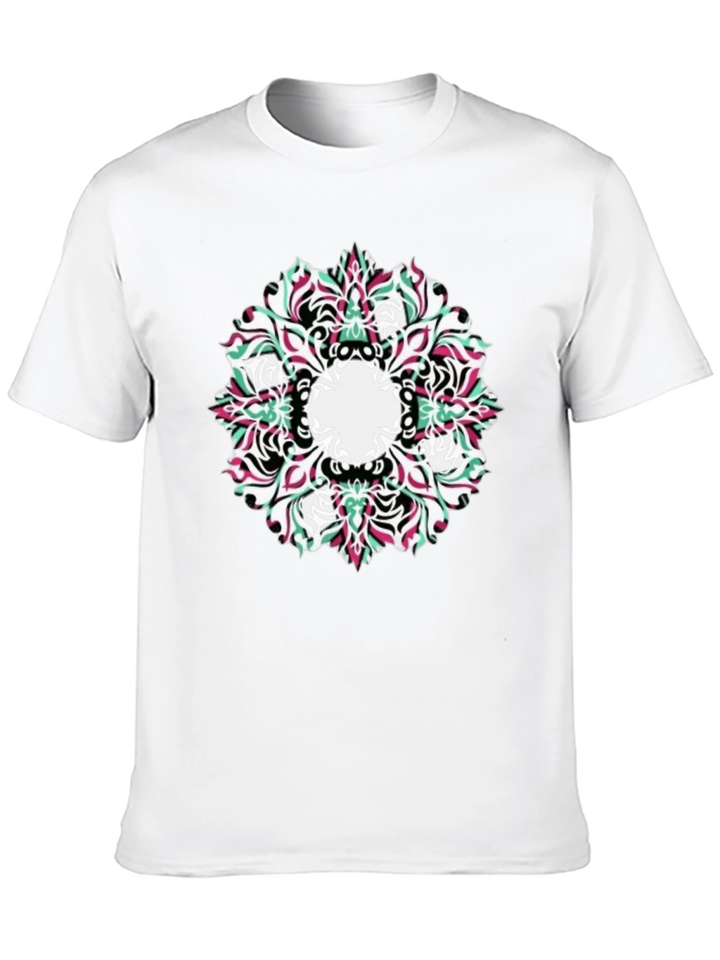 Abstract Mandala Graphic Black T-Shirt
