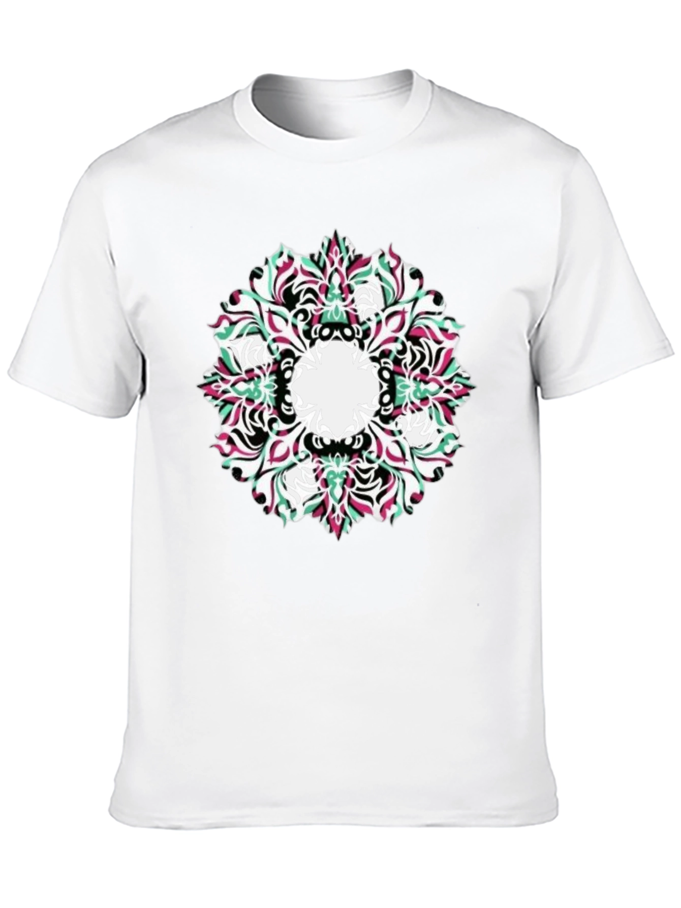 Abstract Mandala Graphic Black T-Shirt