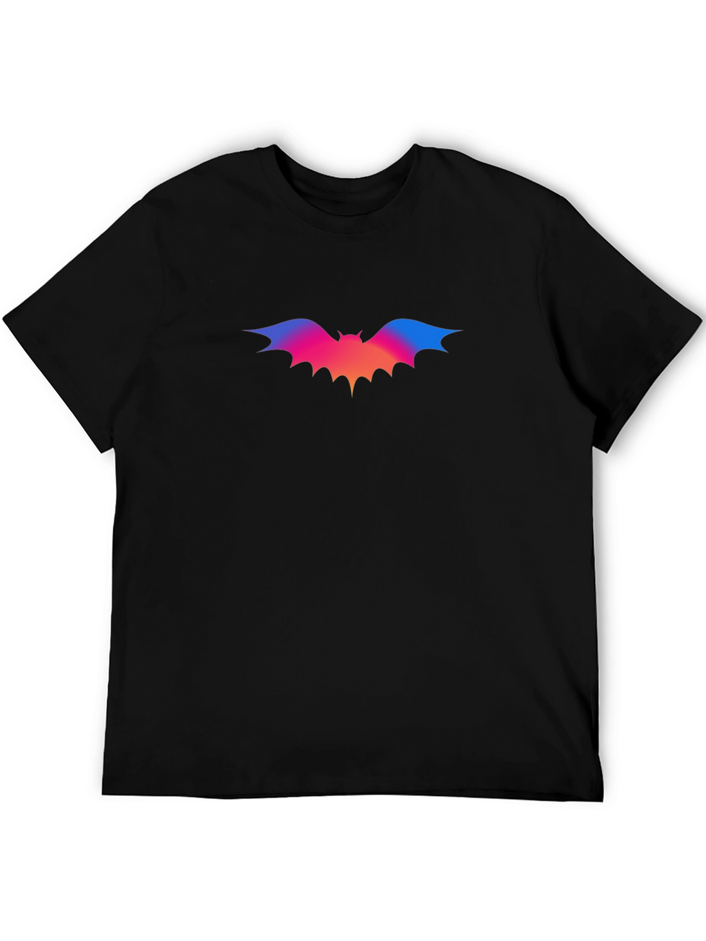 Gradient Bat Graphic Black T-Shirt