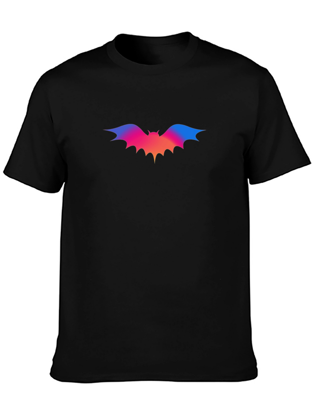 Gradient Bat Graphic Black T-Shirt