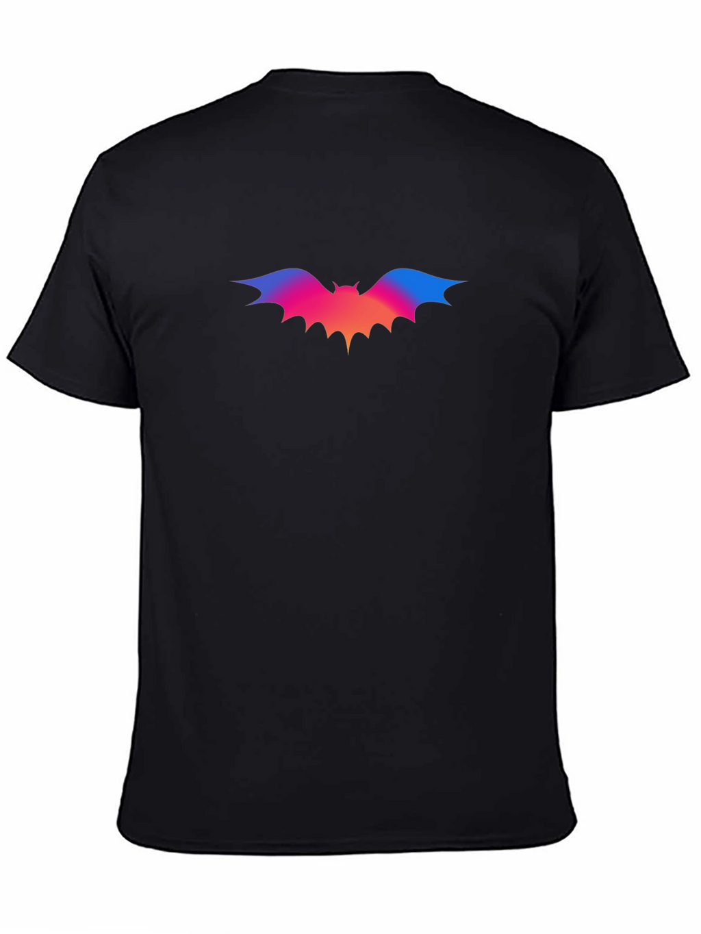 Gradient Bat Graphic Black T-Shirt