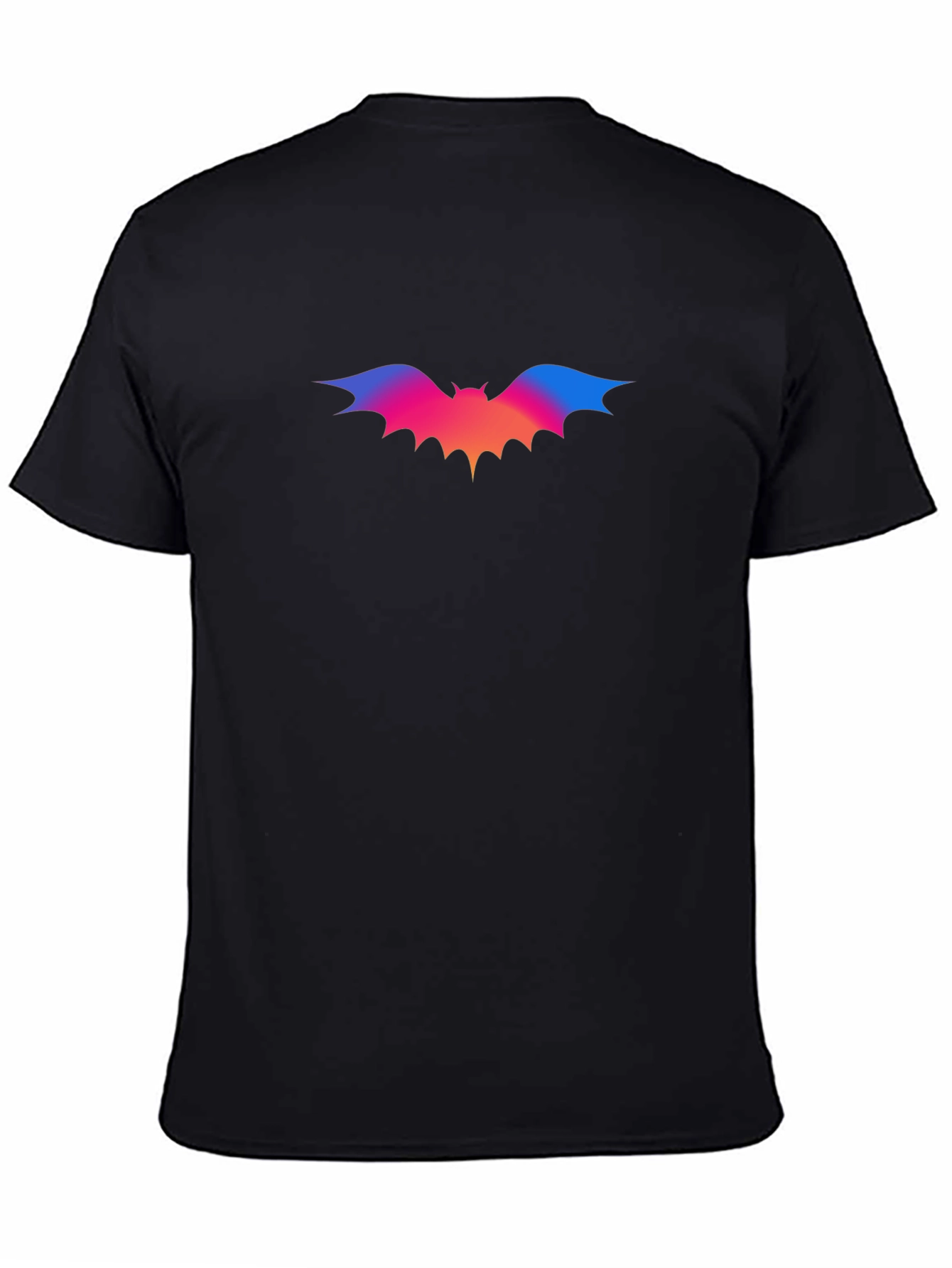 Gradient Bat Graphic Black T-Shirt