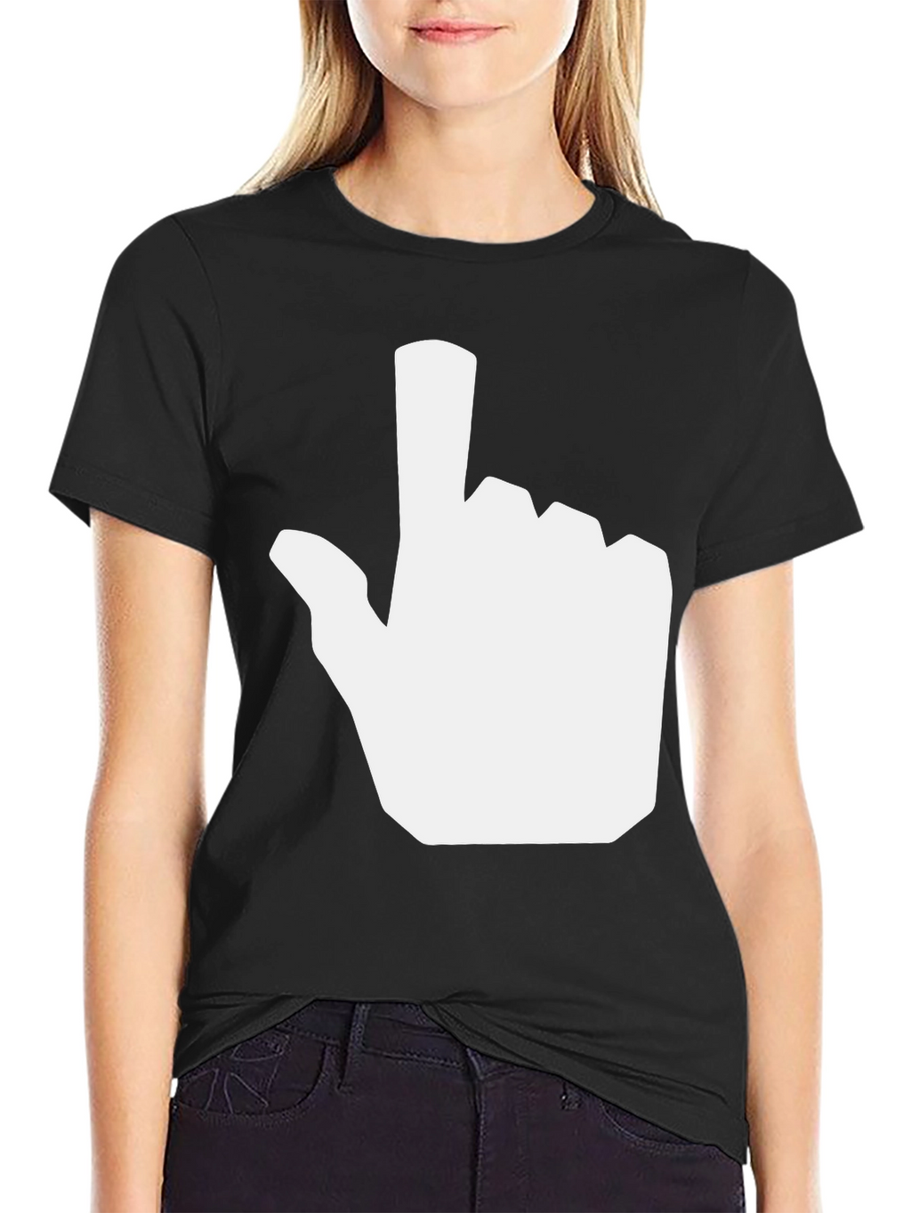 Novelty Pointer Hand Graphic Tee - Black