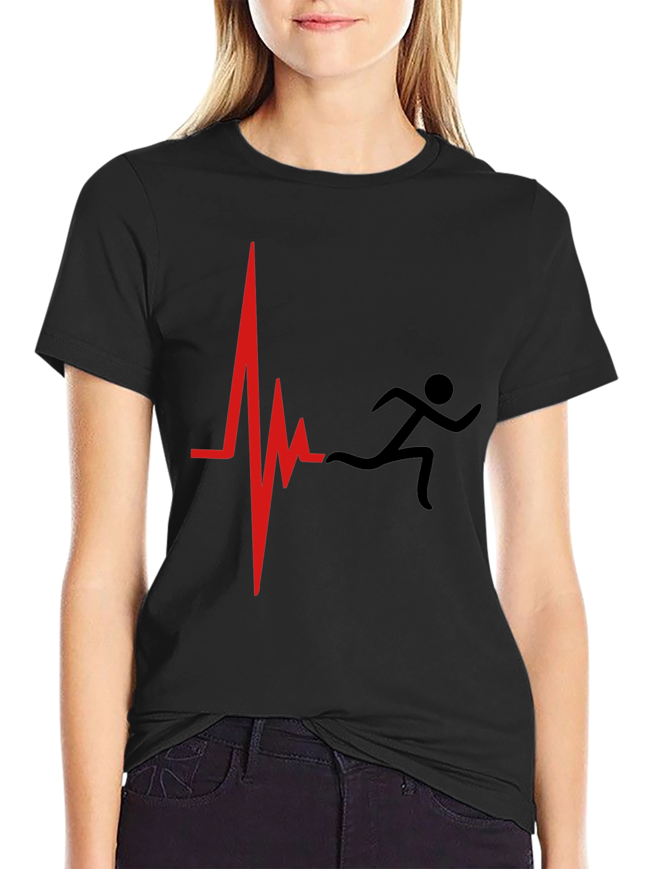 Running Heartbeat Graphic Tee - Sporty Casual