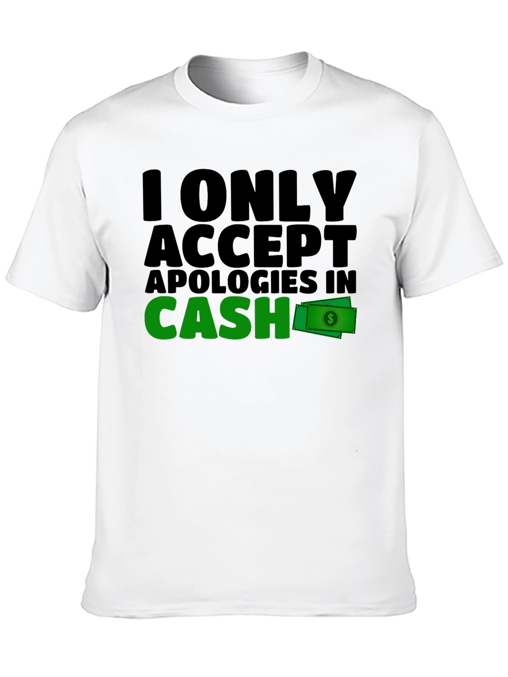 Cash Apology T-Shirt - Mens Black Tee