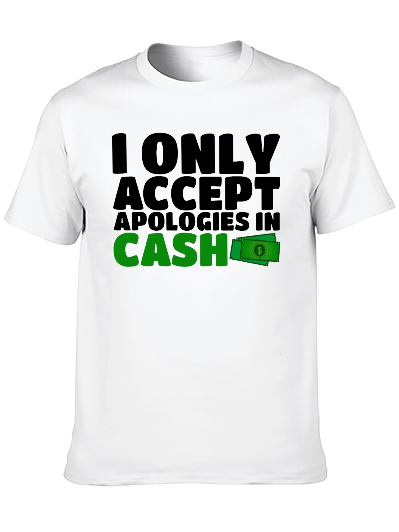 Cash Apology T-Shirt - Mens Black Tee