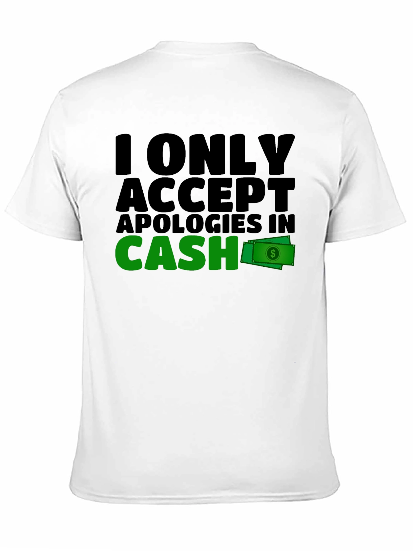 Cash Apology T-Shirt - Mens Black Tee