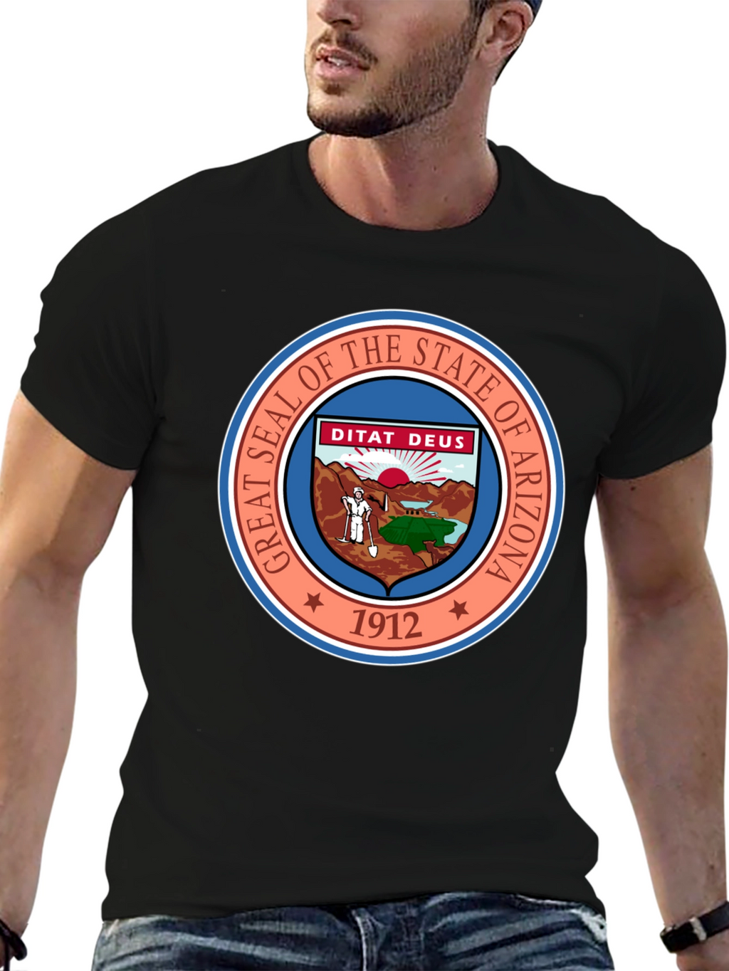 Arizona State Seal Black T-Shirt