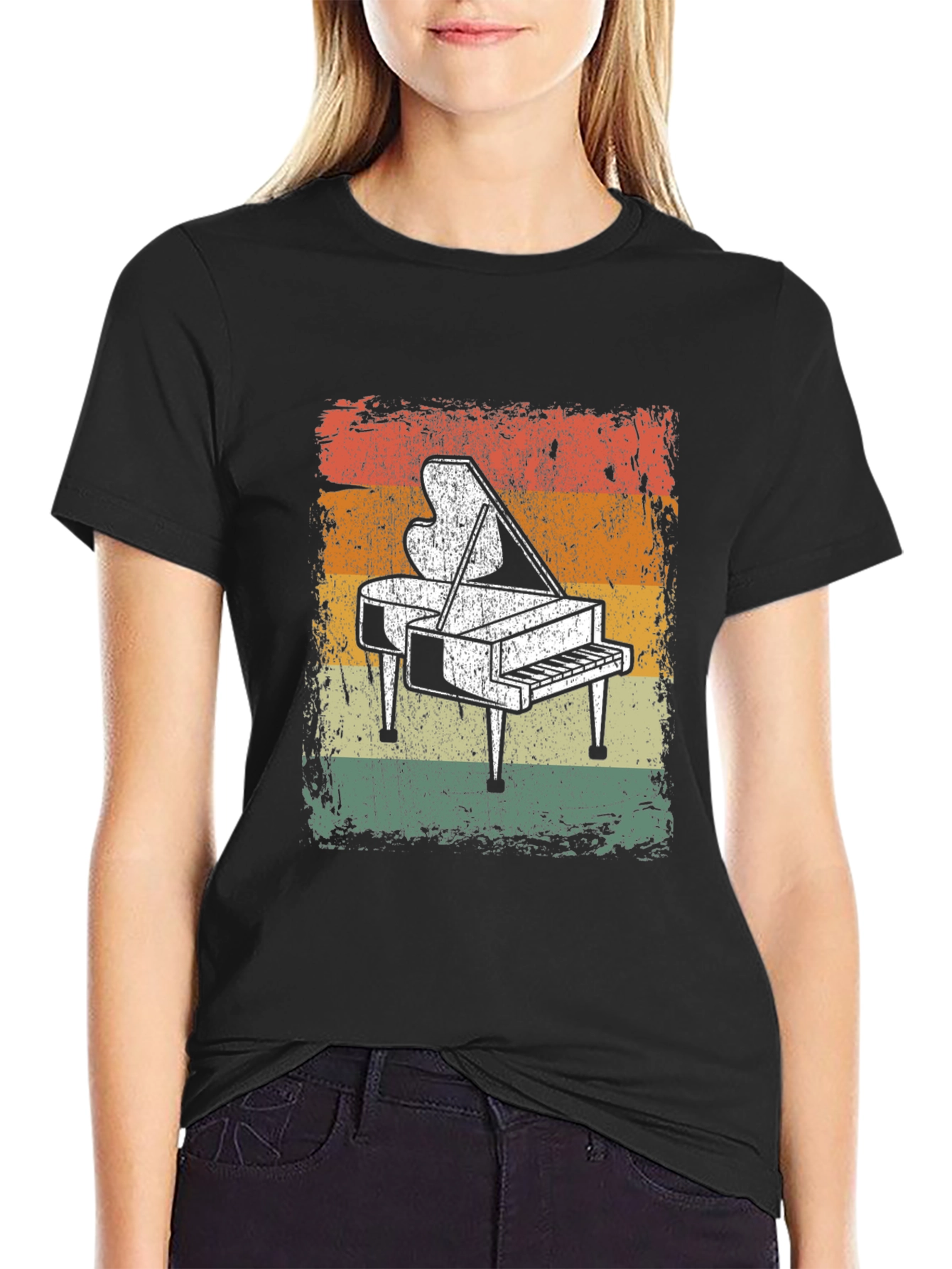 Vintage Piano T-Shirt - Retro Music Lover Tee
