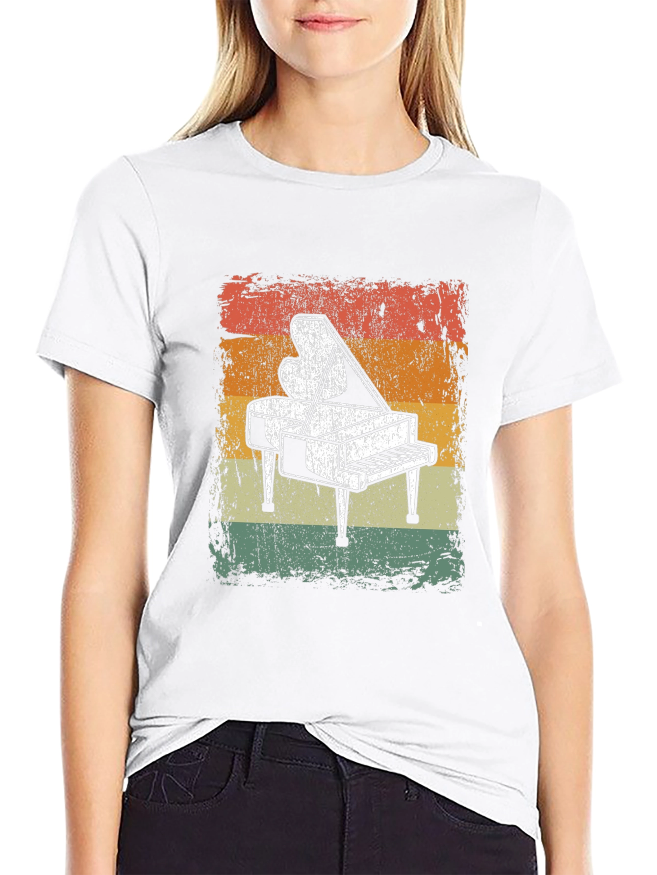 Vintage Piano T-Shirt - Retro Music Lover Tee