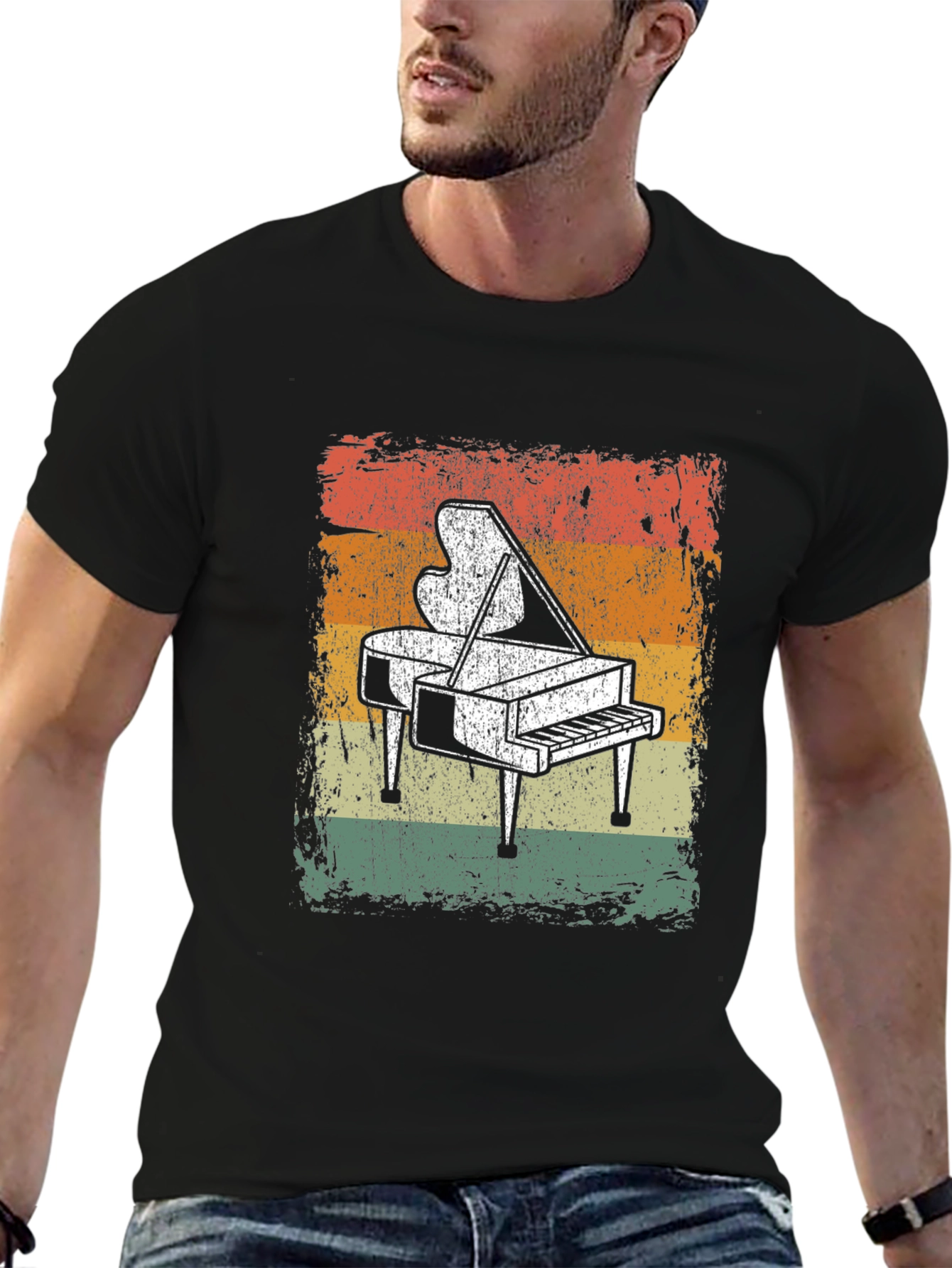 Vintage Piano T-Shirt - Retro Music Lover Tee