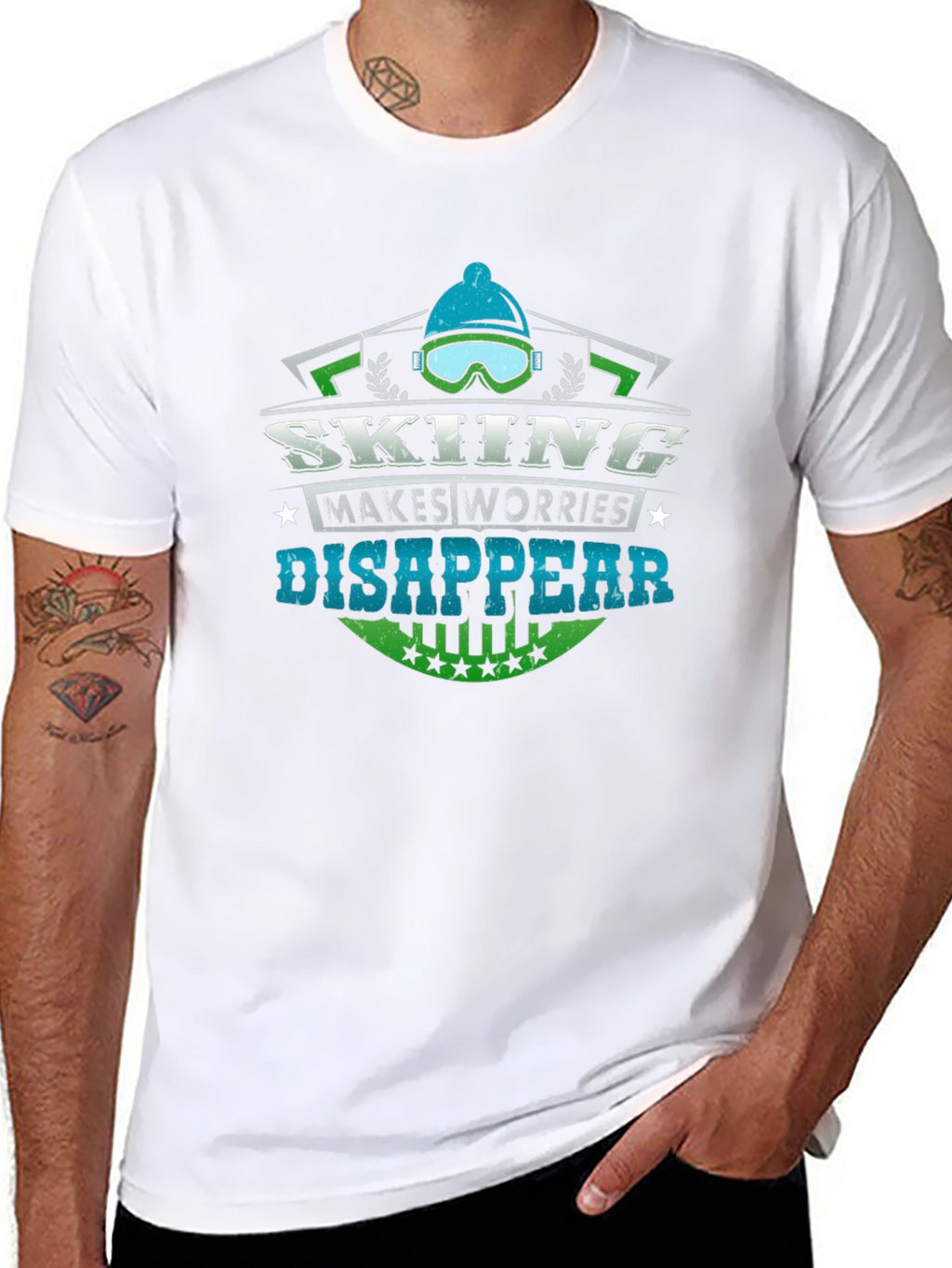 Skiing Makes Worries Disappear T-Shirt