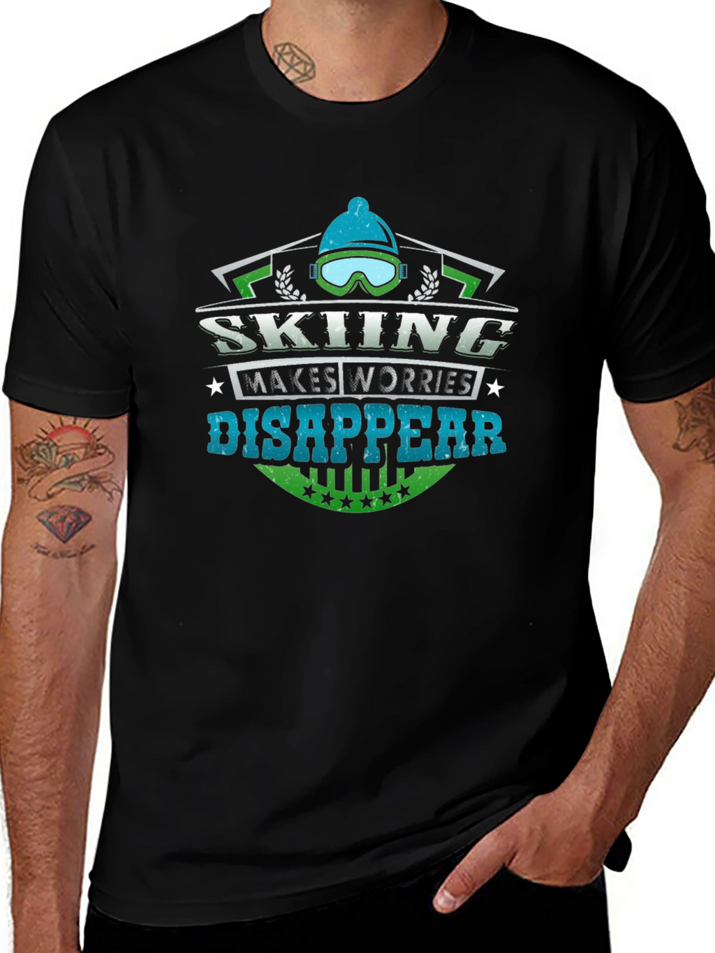 Skiing Makes Worries Disappear T-Shirt