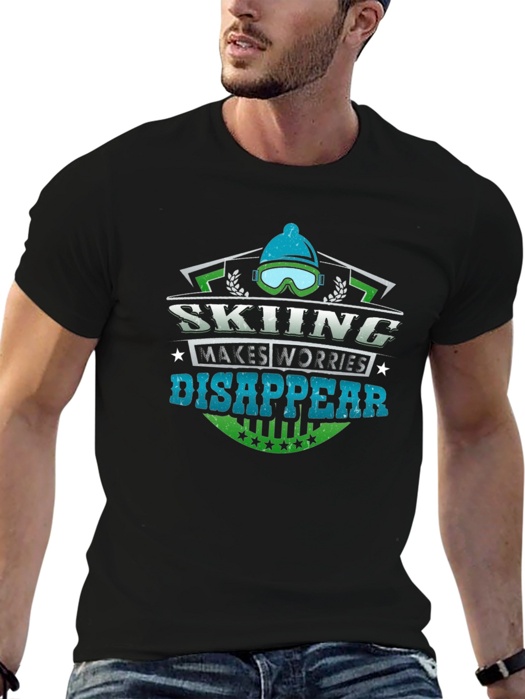 Skiing Makes Worries Disappear T-Shirt