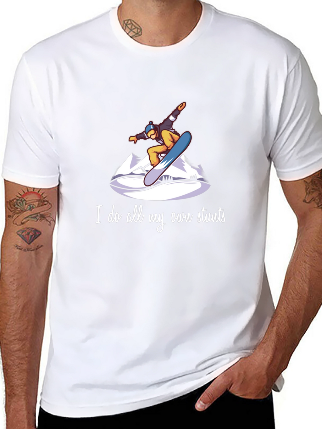 Snowboard Stunts T-Shirt - Unique Graphic Tee