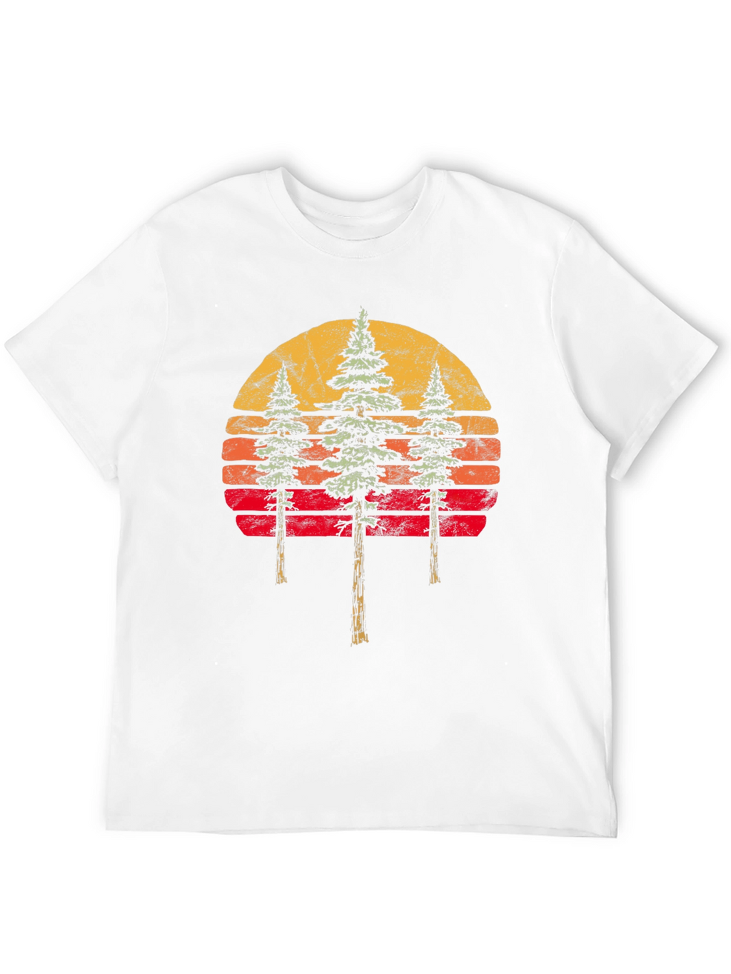 Retro Sunset Trees Graphic T-Shirt
